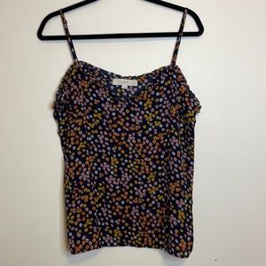 Loft sleeveless womens floral blouse size  petite L
